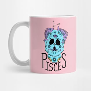 Pisces Zodiac Dia De Los Muertos Style Mug